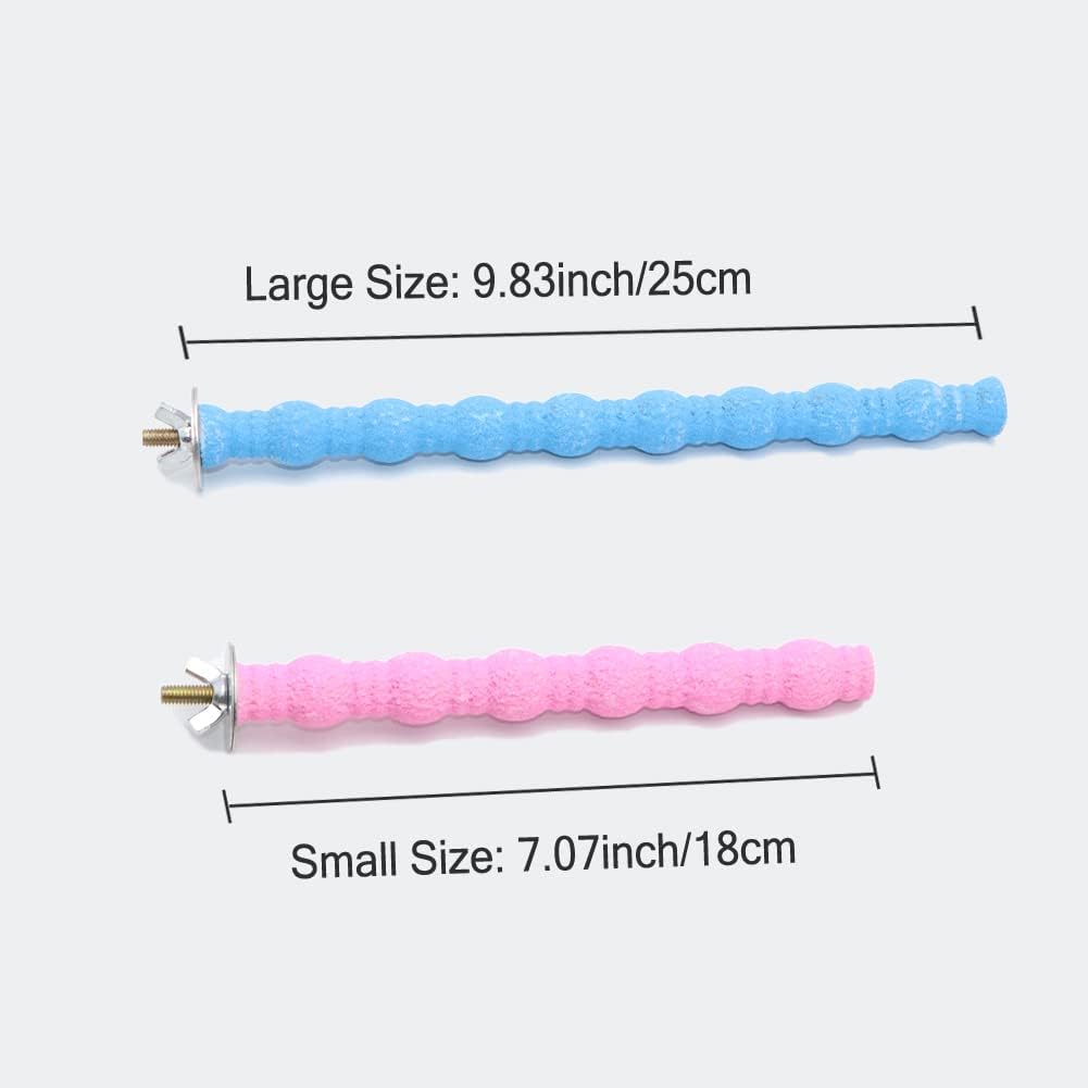 Litewoo Bird Perch Paw Beak Grinding Stick Grit Stand for Parrot Budgies Parakeet Cockatiels Conure Finch Random Color(9.84inch/25cm)