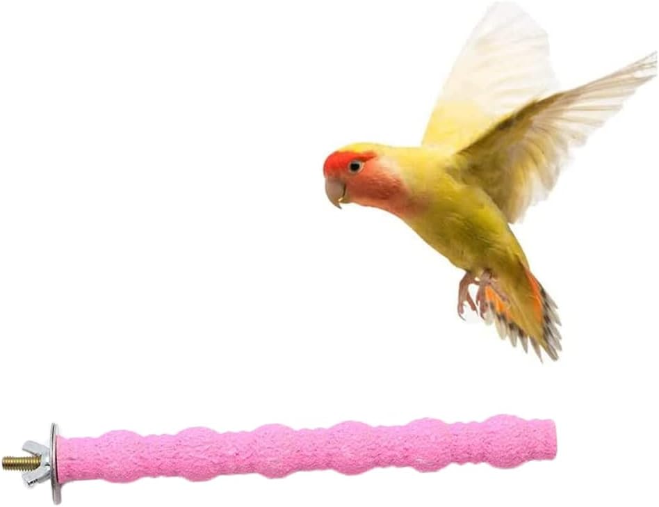 Litewoo Bird Perch Paw Beak Grinding Stick Grit Stand for Parrot Budgies Parakeet Cockatiels Conure Finch Random Color(7.09inch/18cm)