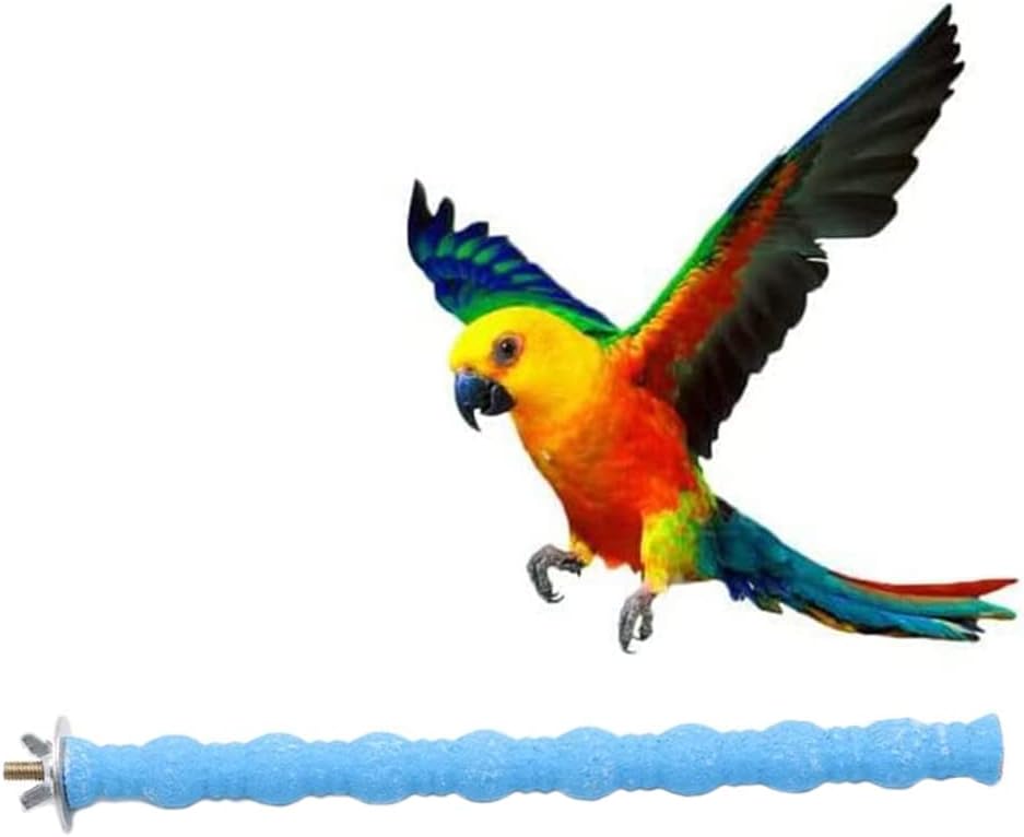 Litewoo Bird Perch Paw Beak Grinding Stick Grit Stand for Parrot Budgies Parakeet Cockatiels Conure Finch Random Color(9.84inch/25cm)