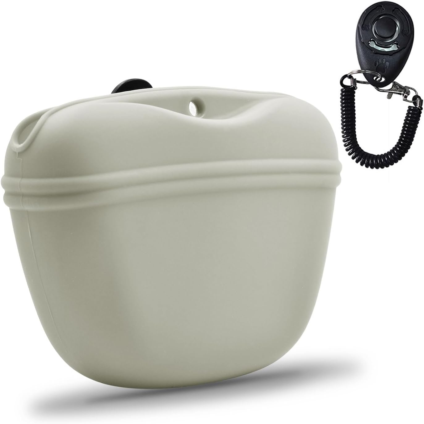 AUDWUD Silicone Dog Treat Pouch,Clip on Portable Training Container,Convenient Magnetic Buckle Closing and Waist Clip,No BPA