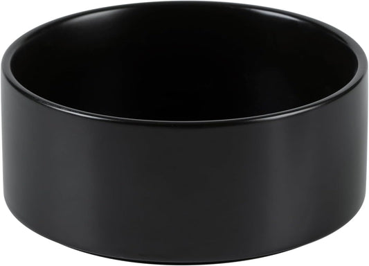 Ceramic Dog Bowl, Food and Water Bowl for Medium Breed Dog, Pet Bowl for Replacement (7.3 inch, Single Bowl, Black)