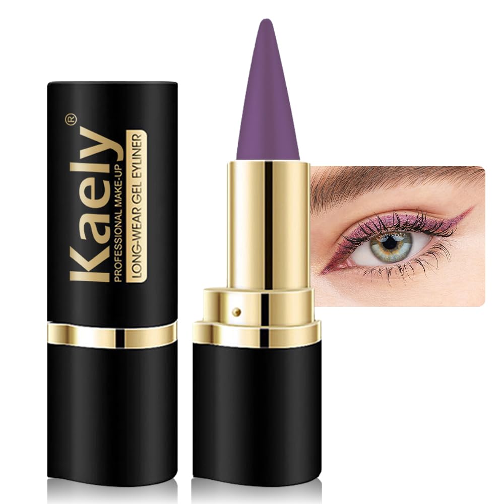 evpct 1Pcs Light Purple Gel Eyeliner Pencil Eye Black Face Paint Stick Makeup Set Waterproof Matte Cream Crayon Eyeliner Pencil Set Cat Eye Liners Eyeshadow Guide delineador de ojos contra el agua