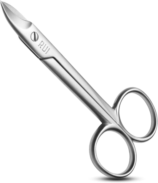 Rui Smiths Pro Precision Toenail Scissors | Stainless Steel Pedicure Trimmer Cutter with Micro-Serrated, Anti-Skid Cutting Edges and Long Handles For Hard Nails | Made in Solingen, Germany