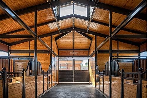 American Heavy Duty Stable/Horse Tiles - Thick, Durable Rubber Flooring - Solid Black 12' x 20' Set - 60 Tiles Total (1/2" Thick)