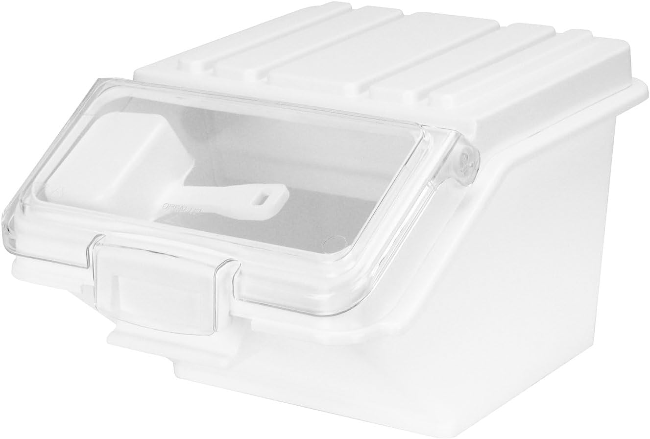 22LB Airtight Flour Storage Container With Scoop for Dry Food, Sugar, Baking Supplies,Rice.BPA Free Ingredient Storage Bin,Pet Food Storage Container Dog Cat Birds Food Bin (22 LB)