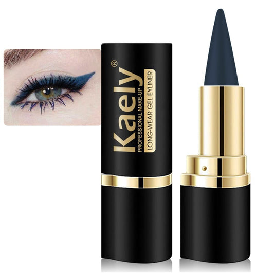 evpct 1Pcs Dark Blue Gel Eyeliner Pencil Eye Black Face Paint Stick Makeup Set Waterproof Matte Cream Crayon Eyeliner Pencil Set Cat Eye Liners Eyeshadow Guide delineador de ojos contra el agua