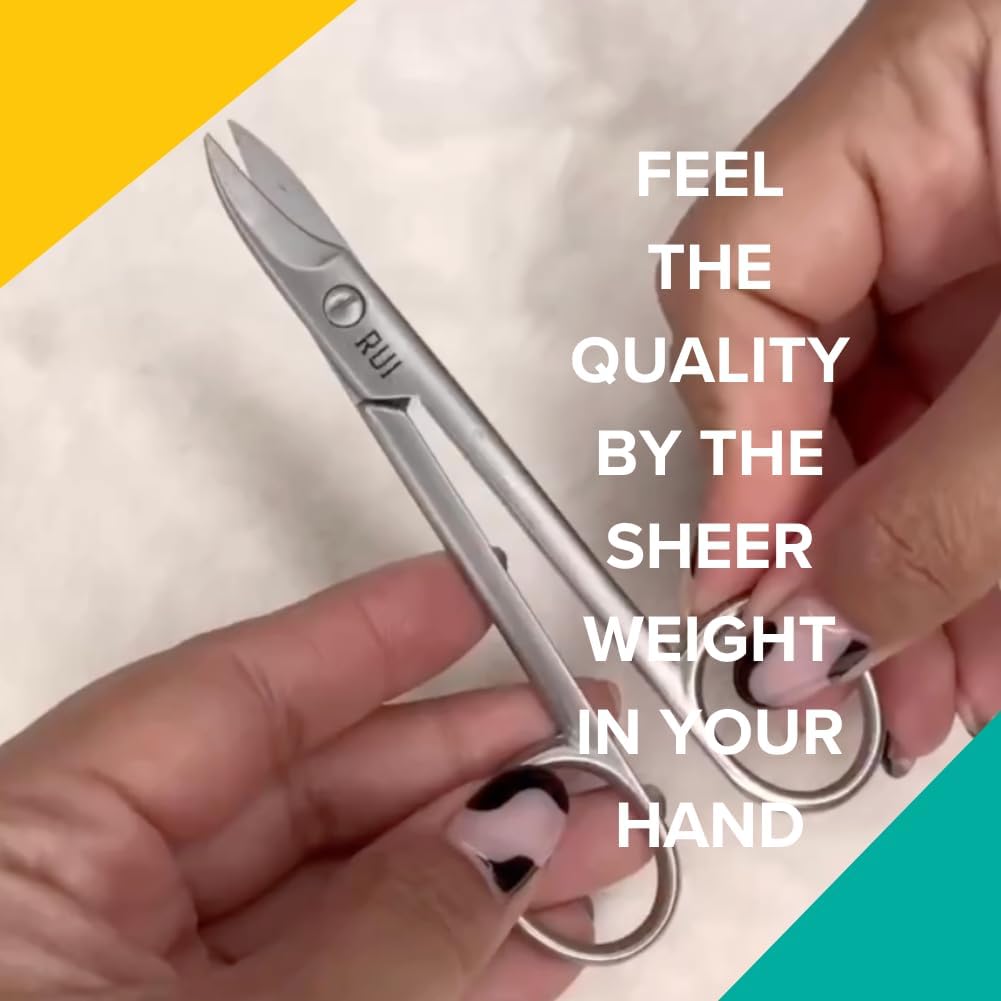 Rui Smiths Pro Precision Toenail Scissors | Stainless Steel Pedicure Trimmer Cutter with Micro-Serrated, Anti-Skid Cutting Edges and Long Handles For Hard Nails | Made in Solingen, Germany