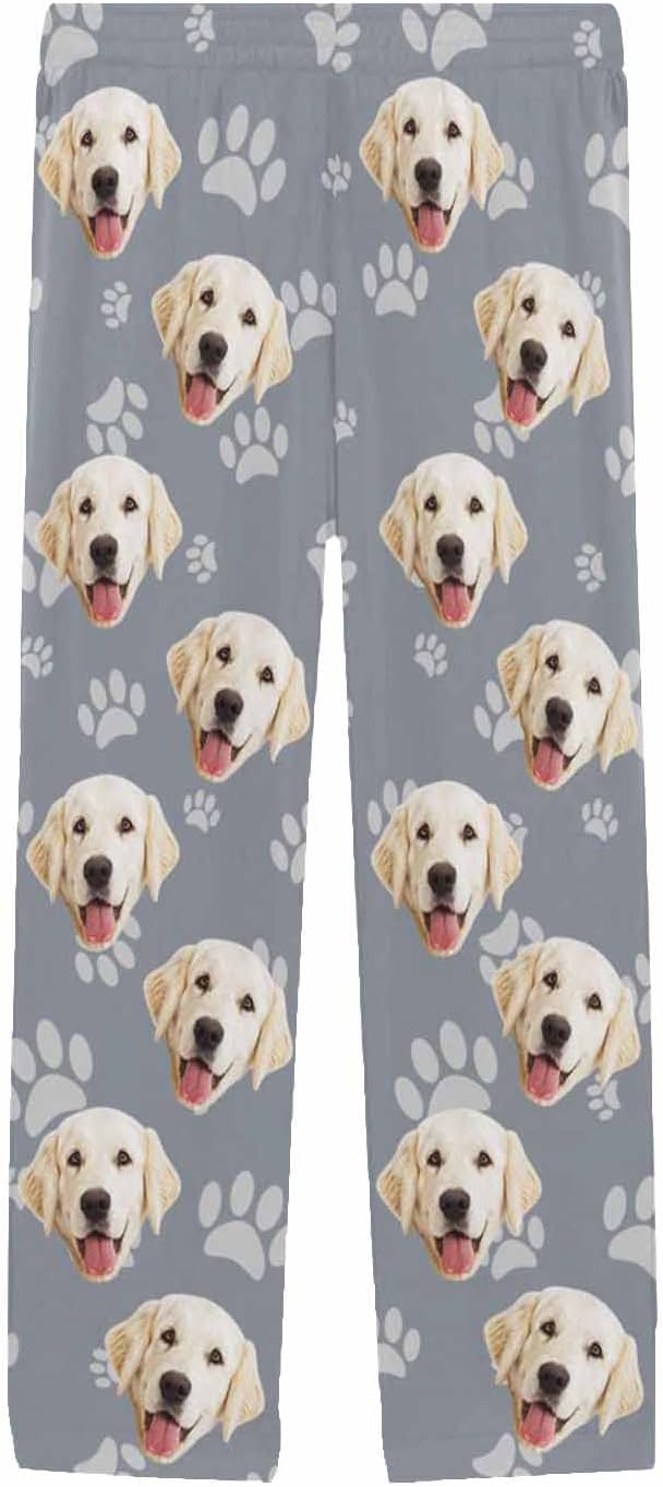 MyPupSocks Customized Face Pajamas Pants Photo Pajama Bottoms for Men S-XXL