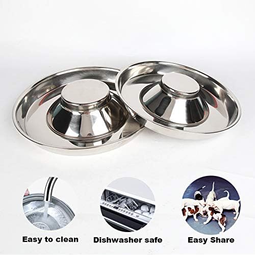 Stainless Steel Puppy Kitten Dish Whelping Weaning Dishes Feeder 11.8inch (2 Pack)