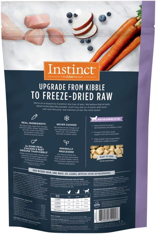 Instinct Raw Meals Freeze-Dried Kitten Chicken Cat Food, 9.5 oz. Bag
