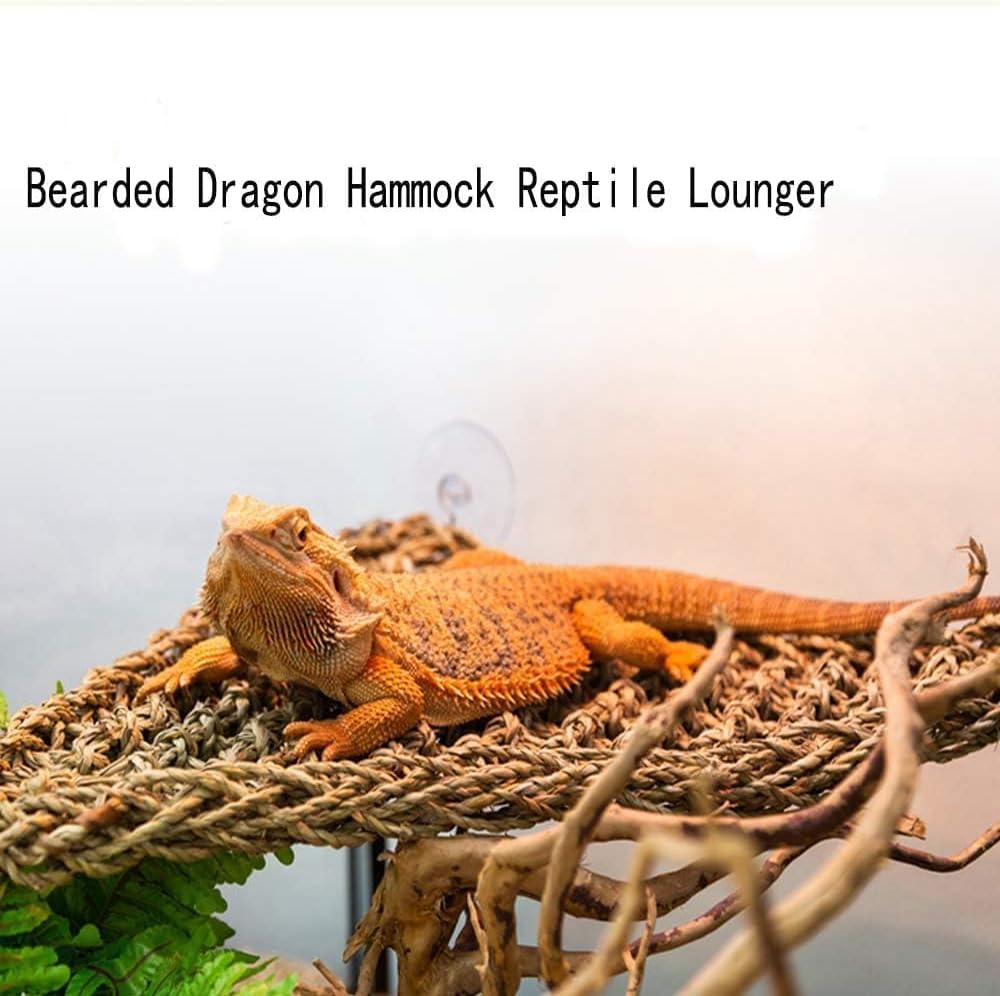 kathson Bearded Dragon Hammock, Reptile Terrarium Leaves with Suction Cups, Bearded Dragon Tank Accessories, Habitat Decor for Chameleon, Lizards, Geckos, and Snakes(16.53 x 12.6 x 12.6 inches, 2 PCS)