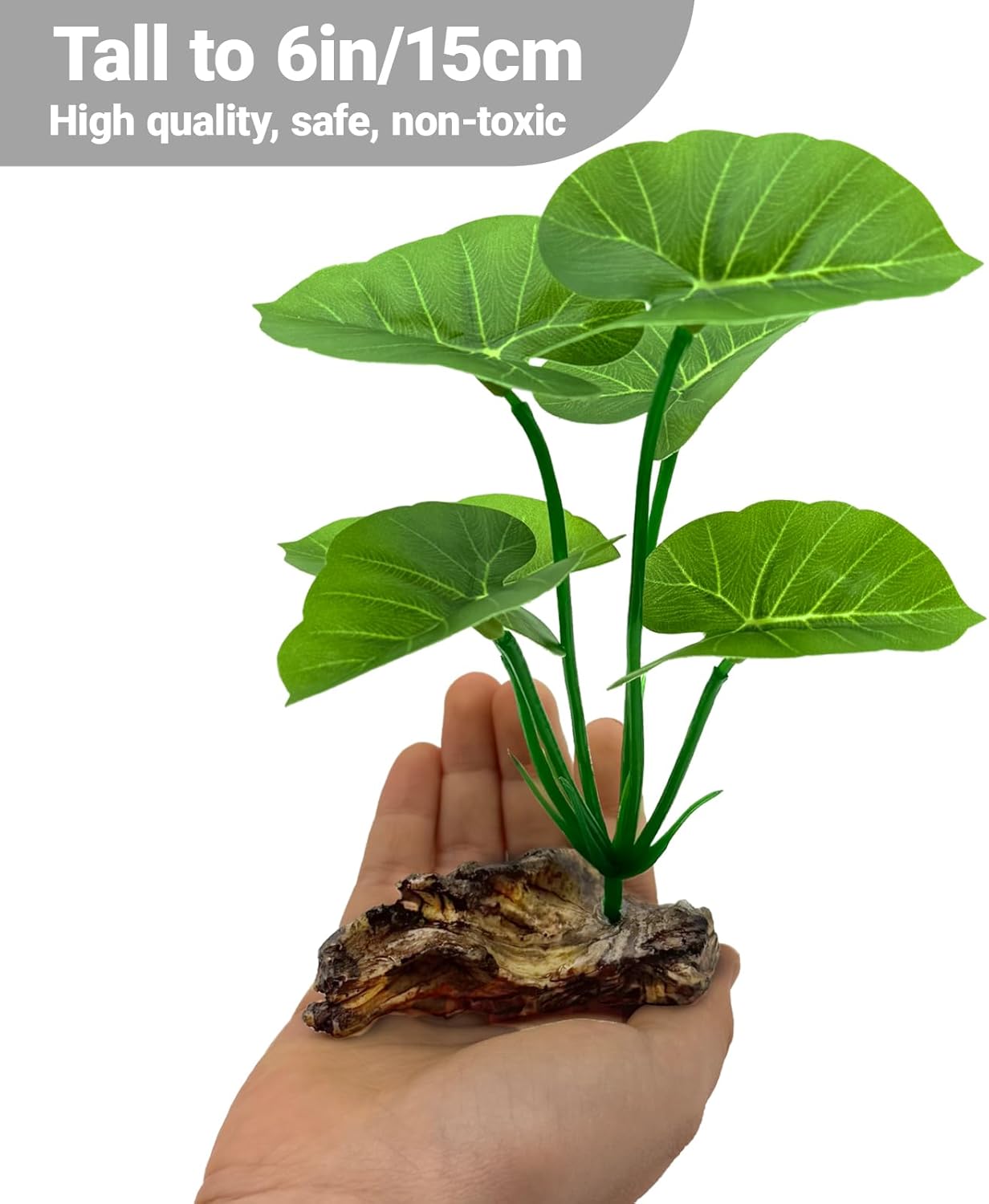 Aquarium Decor Fish Tank Plant Decorations 6-in Betta Leaf Hammock, Artificial Silk Aquarium Plants Realistic for Betta Fish Tank Accessories, Goldfish, Reptile Plants Decor Driftwood