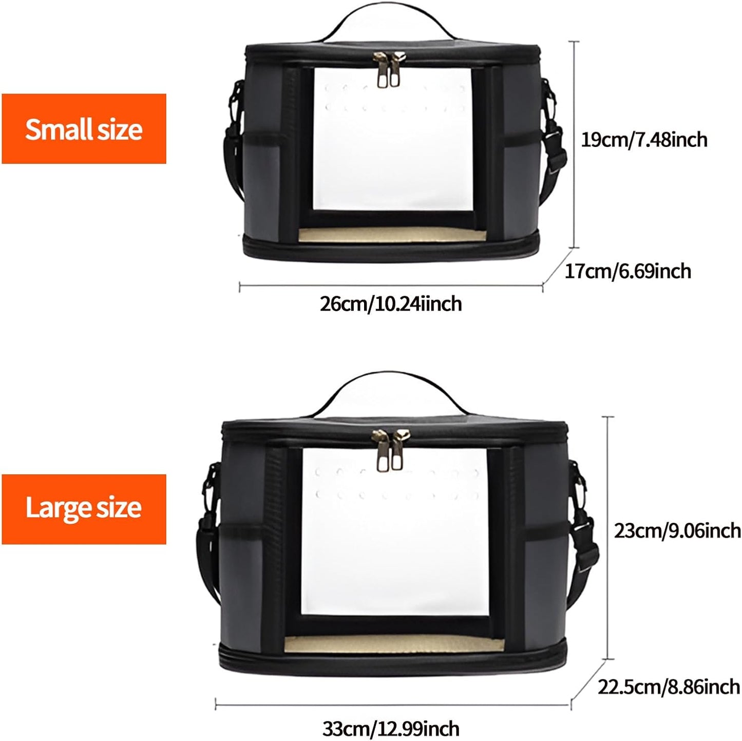 Bird Travel Carrierm, Small Bird Travel Backpack Carrier Cage with Tray and Breathable Clear Window, for Parakeet Cockatiel Budgies, for Camping Hiking (Large-Pink)