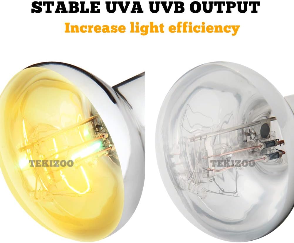 UVA UVB Sun Lamp High Intensity Self-Ballasted Heat Basking Lamp/Light/Bulb for Reptile and Amphibian (125W)