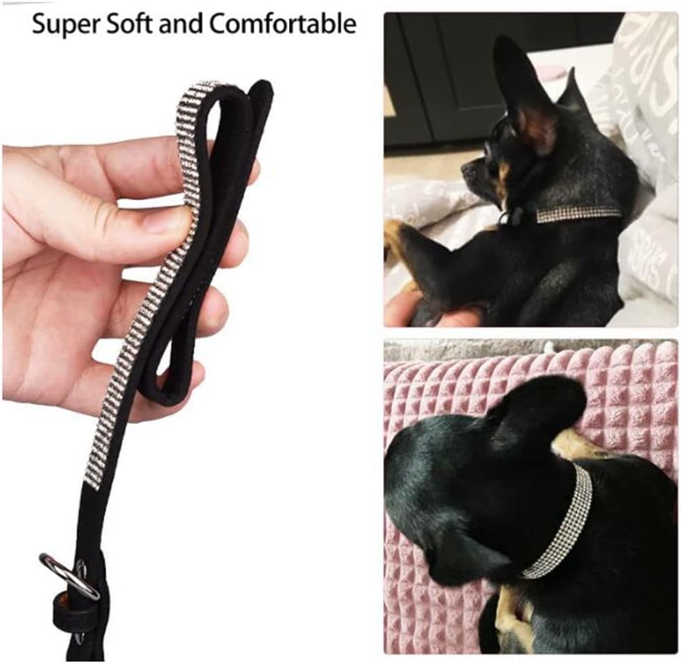 Rhinestone Dog Collar for Small Dogs, Bling Diamond Fancy Crystal Glitter Pretty Jewel Pet Puppy Collars for XXS XS Small Medium Large Breed Girl Dogs Female Cats Kitten, Colorful Red M