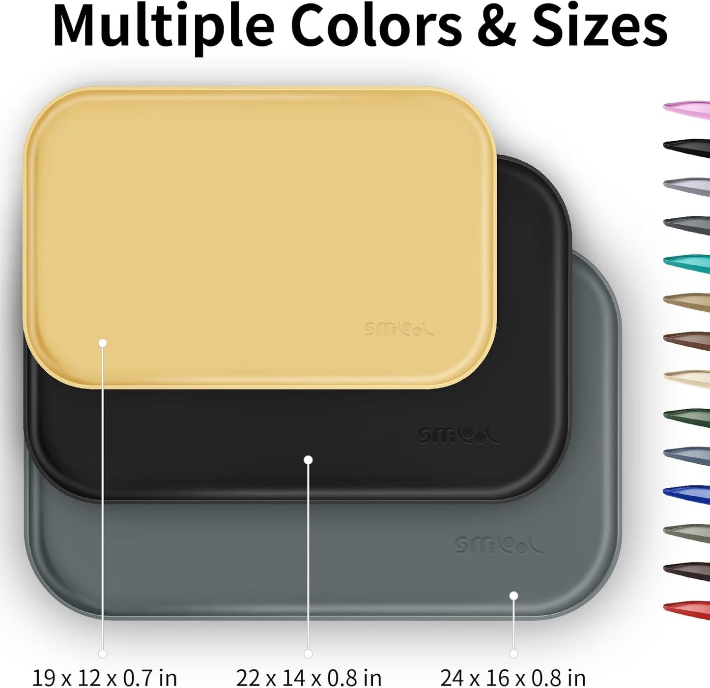 Silicone Pet Feeding Mat with Raised Edge for Food and Water, Dog Bowl Mats, Cat Bowls Placemat with High Lip for Floor Waterproof, Rubber Tray for Cats and Dogs 19 x 12 x0.7 Light Olive Green