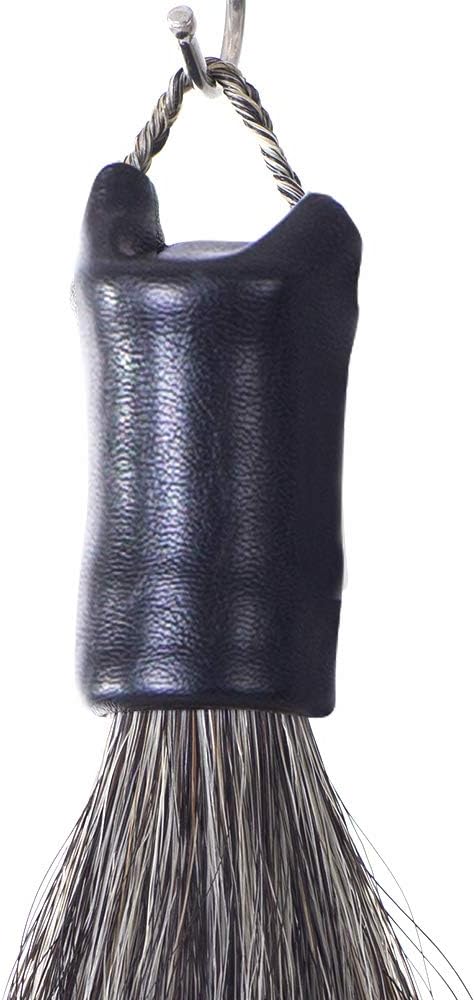 Horse Tail Extensions with Braided Horsehair Loop, Blunt Cut Bottom, 34-36 inches Long and 1 lb Weight (Dark Gray)