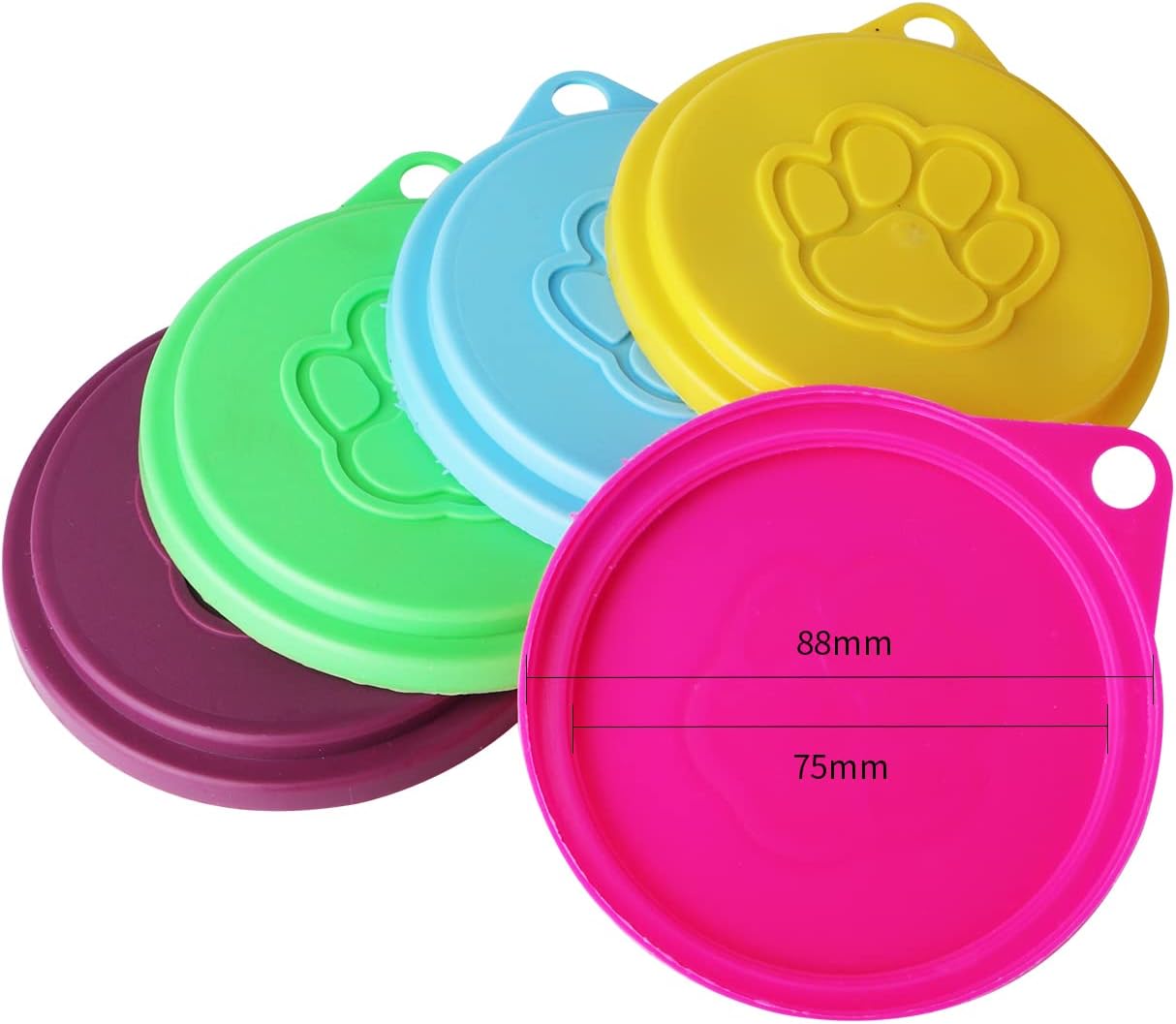 JIAKAI 5 PCS Pet Dog Cat Food Can Cover Pet self-Sealing,Reusable pet Food lids, Environmentally Friendly(Color Random)