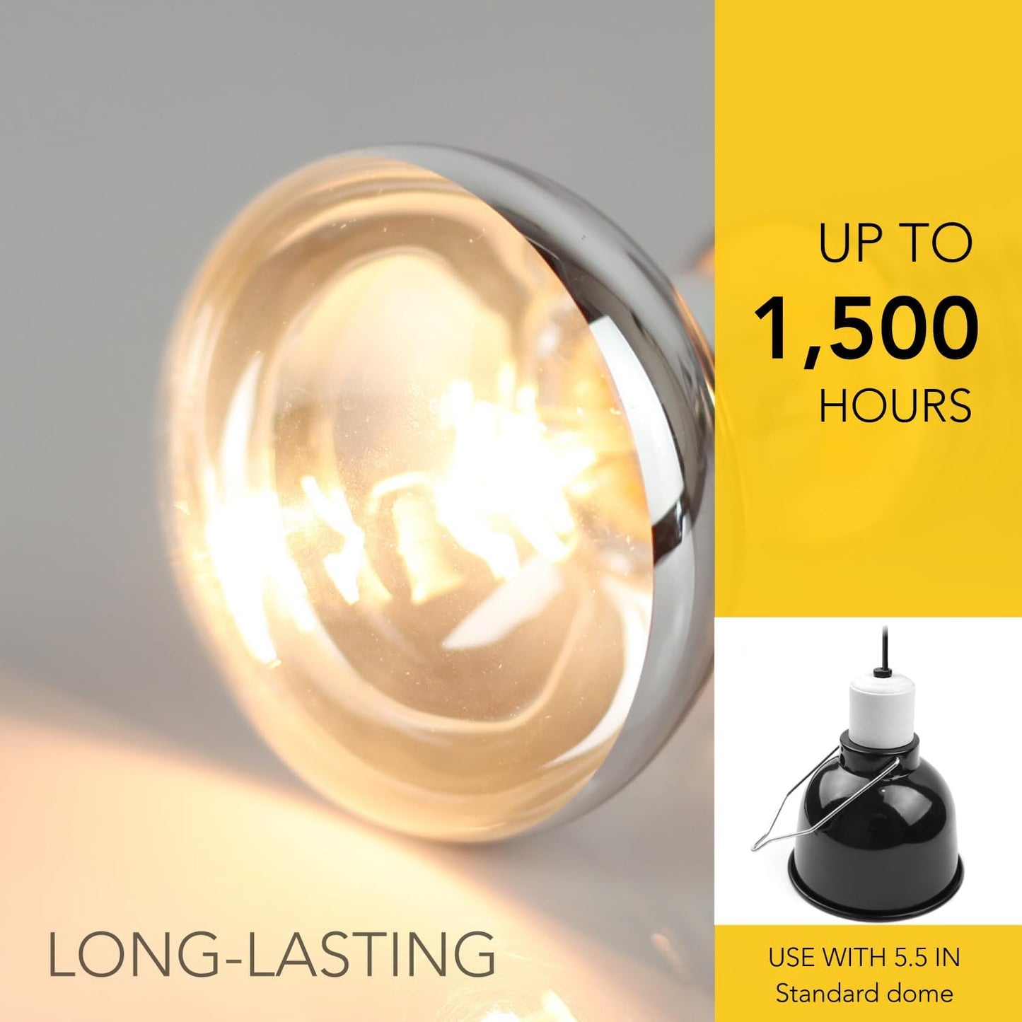 MRREPTILE Reptile Heat Lamp Bulbs, 2-Pack 150W Intense Basking Bulbs, Reptile Basking Lamps, Bearded Dragon Basking Light, Simulated Natural Basking for Reptiles Snakes Lizards Tortoise Heater