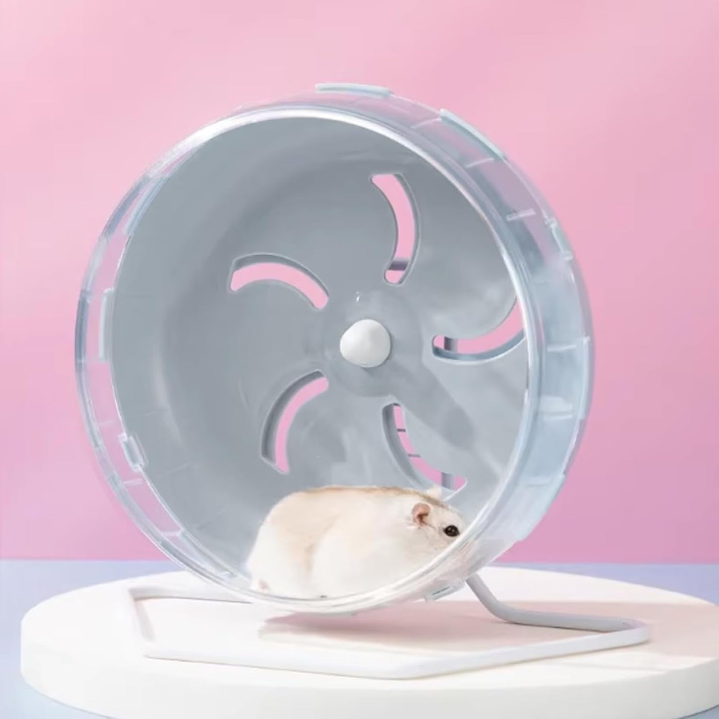 Jeeone Silent Hamster Wheel 7 inch, Hamster Exercise Wheel, Height-Adjustable Hamster Wheel Cage Accessories, Hamster Running Toys Small Animals Exercise Wheels (Blue)