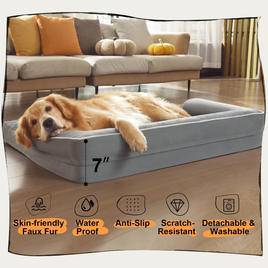 Small Dog Bed Waterproof Orthopedic Dog Beds for Small Dogs Cats Comfy Cat Bed with Washable Removable Cover