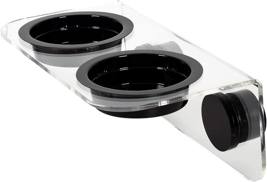 WACOOL Magnetic Reptile Ledge, Acrylic Gecko Feeding Ledge with 6PCS Cups, Reptile Food Water Feeder Dish for Geckos Iguana Chameleon Pets (White)