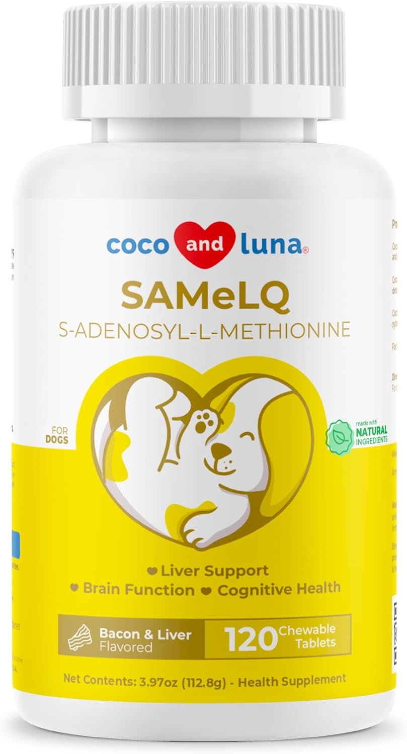 Same for Dogs - 120 Chewable Tablets - S-Adenosyl-L-Methionine, Liver Supplement - Brain Health, Promotes Cognitive Support, Liver Support