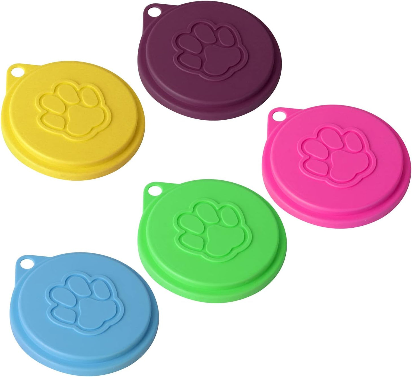 JIAKAI 5 PCS Pet Dog Cat Food Can Cover Pet self-Sealing,Reusable pet Food lids, Environmentally Friendly(Color Random)