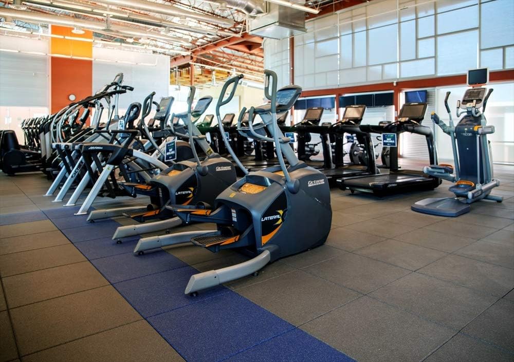 American Floor Mats - Extreme Rubber Gym Tiles - 1 Inch Thick Colorful Rubber Gym Tiles - Superior Shock and Sound Absorbing Tiles - 35% Orange/Grey/White 25 Tile Pack (Covers 100 Sq Ft)