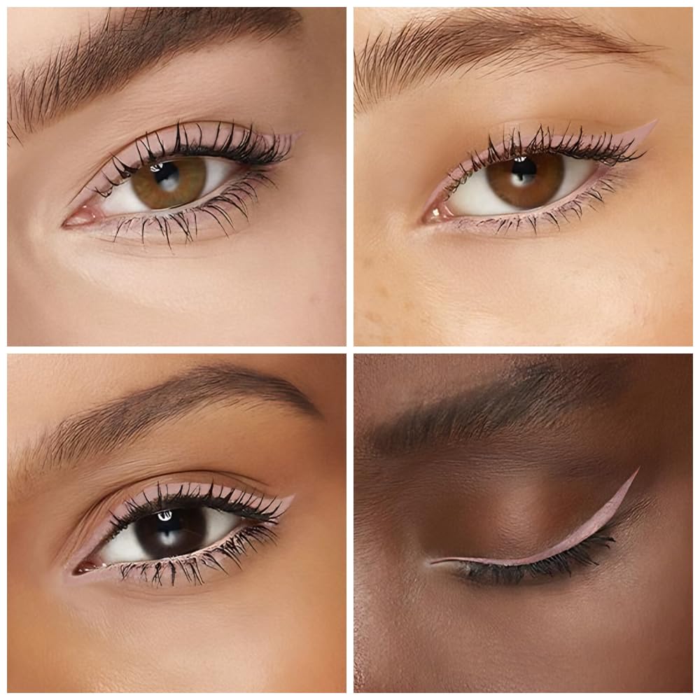 evpct 2Pcs Pastel Mauve Gel Eyeliner Pencil Waterproof for Women Eye Face Paint, Mauve Matte Cream Eyeliner Stick Crayon, Cat Eye Liners Eyeshadow Makeup Smooth Glide delineador de ojos contra el agua