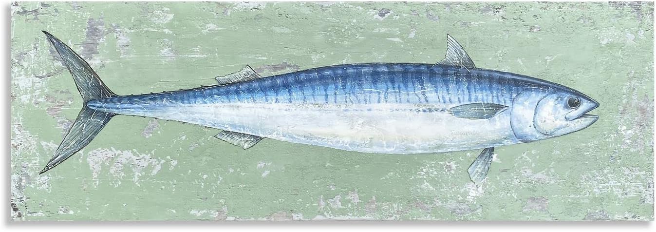 Yihui Arts Tuna Canvas Wall Art - Fish Oil Paintings with Textured – Abstract Coastal Pictures for Living Room Bedroom Bathroom Decor