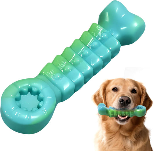 Tough Dog Toys for Aggressive Chewers - Indestructible Chew Toy Bone for Medium & Large Breeds, Keeps Dogs Busy & Cleans Teeth - Peanut Flavored