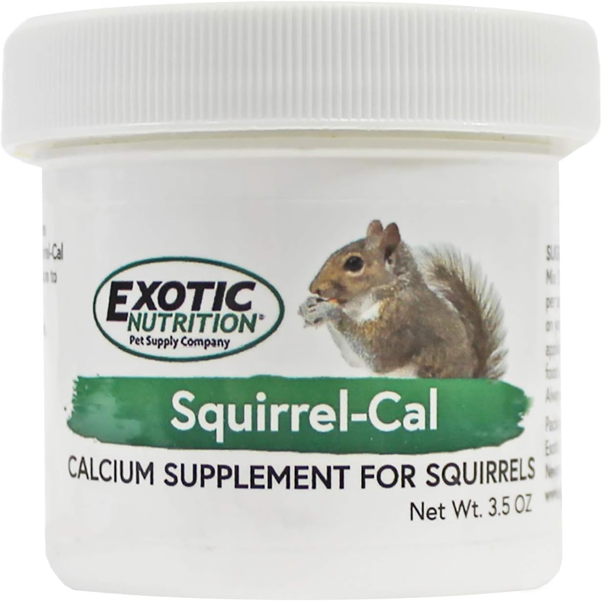 Squirrel-Cal 3.5 oz. - Ultra-fine Powdered Calcium Supplement - for Pet Squirrels