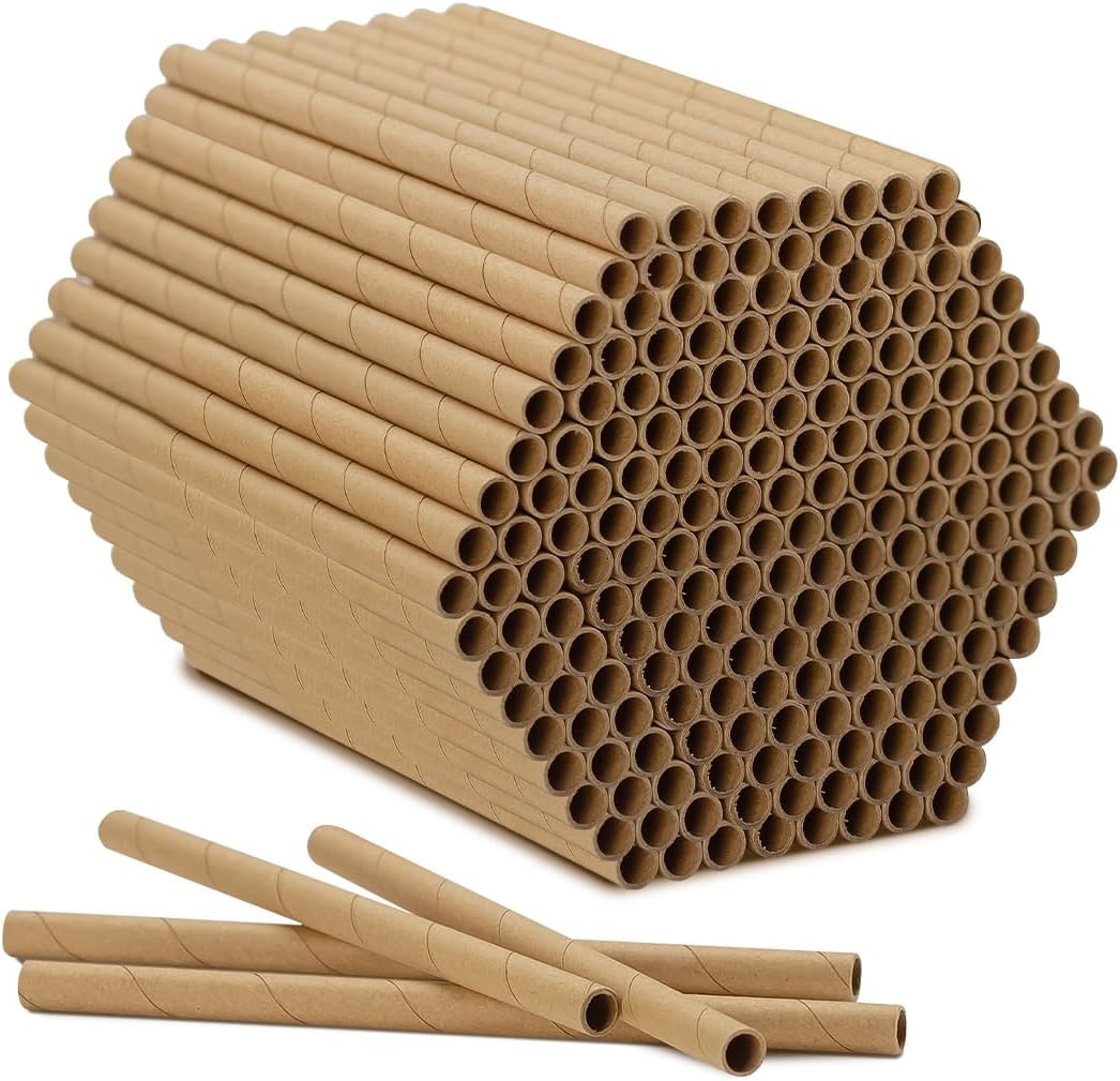 200pcs Cardboard Bee House Nesting Tubes - 6" Long X 5/16" Diameter Tube for Mason Solitary Bees - for Filling Insect Hotels and Bug Houses