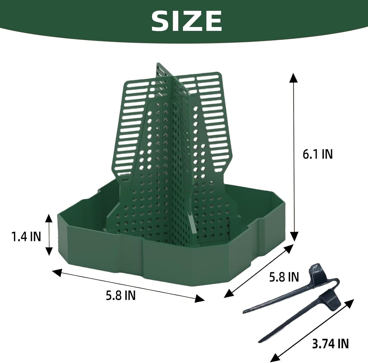 Chameleon Feeder Bearded Dragon Feeder for Mounted Insect with Rope and Tweezers, Tank and Aquarium Accessories for Lizard, Bearded Dragon, Gecko, Frog(Large)