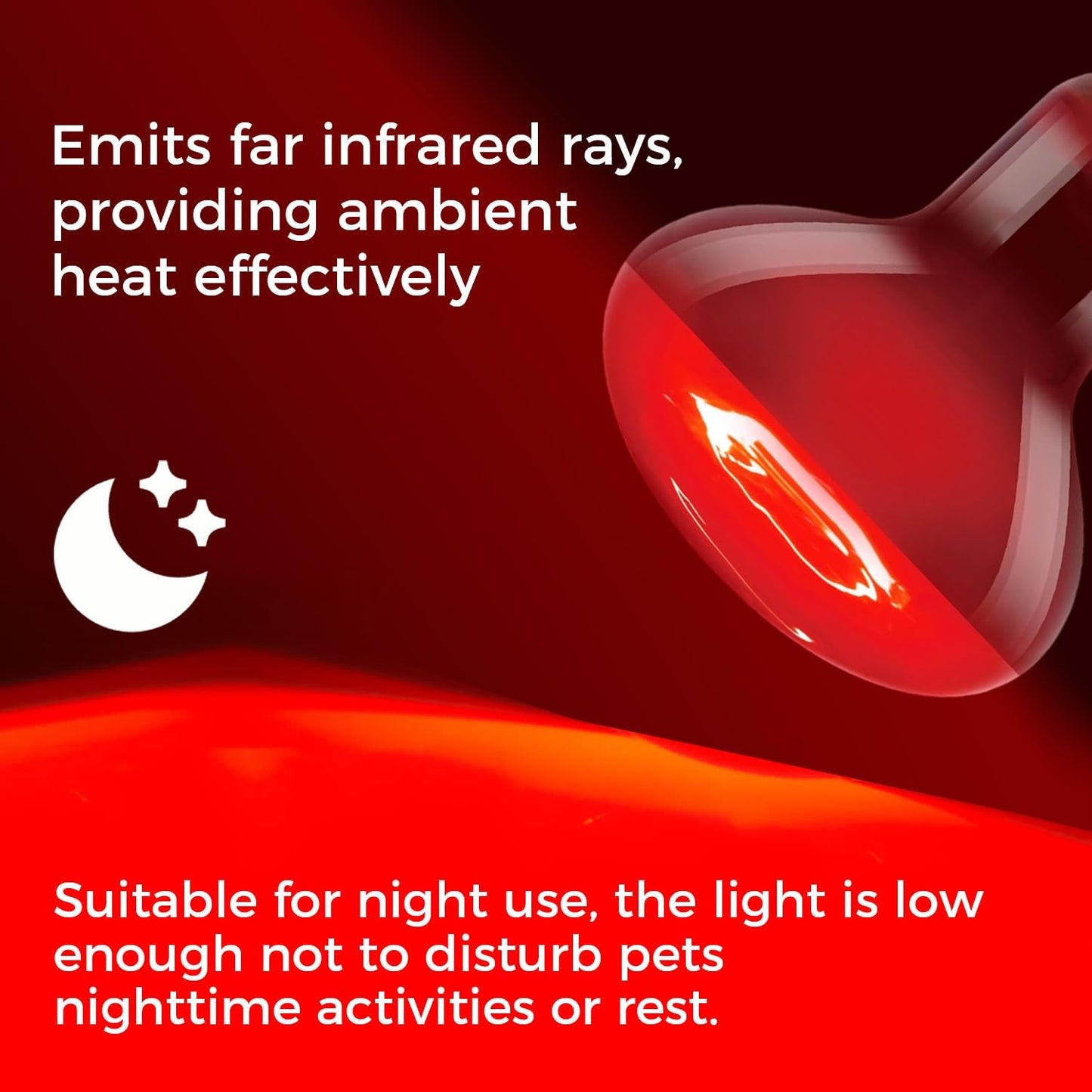 Reptile Heat Lamp Bulb 100W, 2-in-1 Day & Night Combo, Infrared Heat Lamp & UVA Sunlight Heating Lamp for Reptile Terrariums