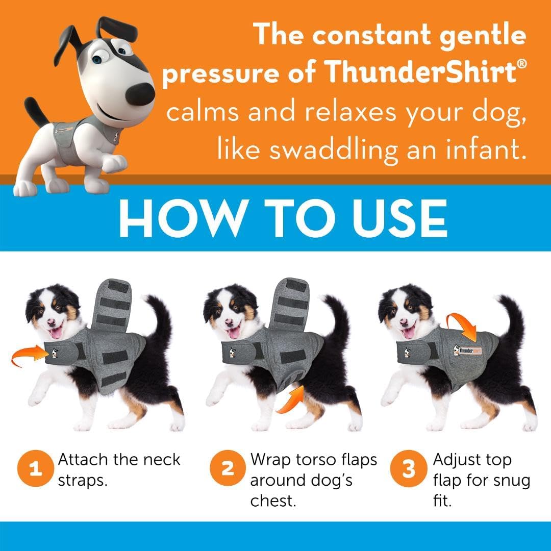 ThunderShirt for Dogs, X Small, Heather Gray Classic - Dog Anxiety Relief Calming Vest