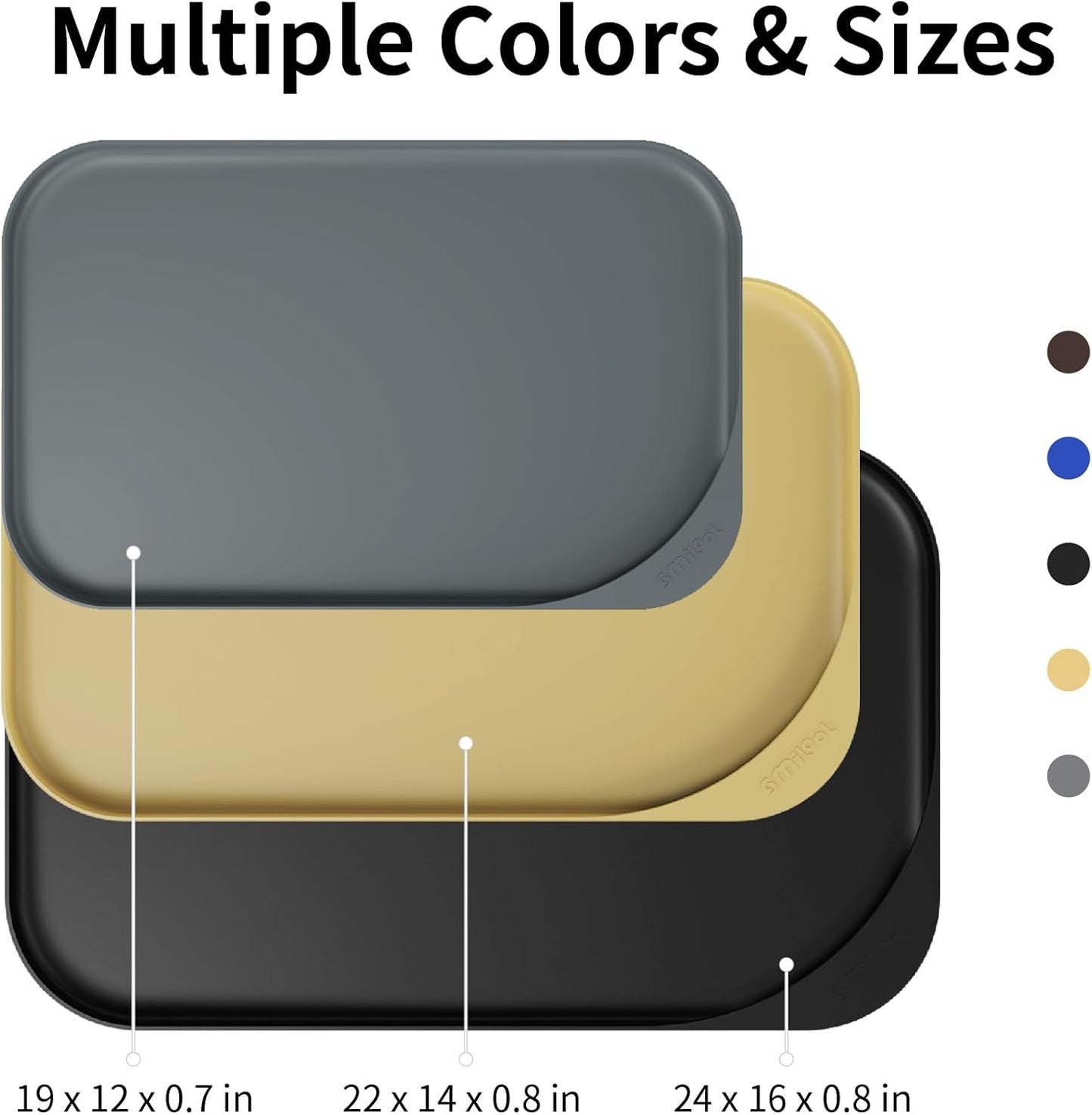 Silicone Pet Feeding Mat with Raised Edge & Residue Collection Pocket for Food and Water, Dog Bowl Mats, Cat Bowls Placemat with High Lip for Floor Waterproof, 24 x 16 x 0.8 Pink