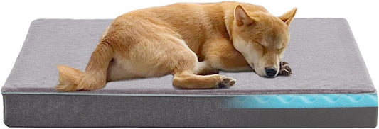 Cooling Dog Beds for Large Dogs, Orthopedic Memory Foam Dog Bed, Large Pet Beds with Washable Cover, Ideal for Arthritic Dogs Up to 65Lbs