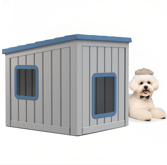 DRATO Dog House Indoor and Outdoor with Weatherproof Roof Removable Floors for Small to Middle Sized Dogs Easy to Assemble