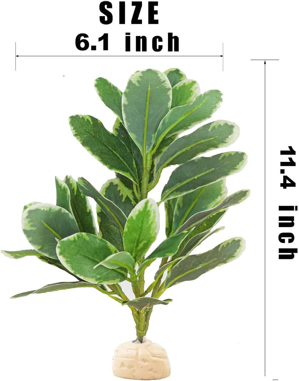 Reptile Plants Terrarium Artificial Leaves Reptile Tank Decorations for Bearded Dragon Lizard Snake Geckos Chameleon Amphibian Habitat Terrarium Decor