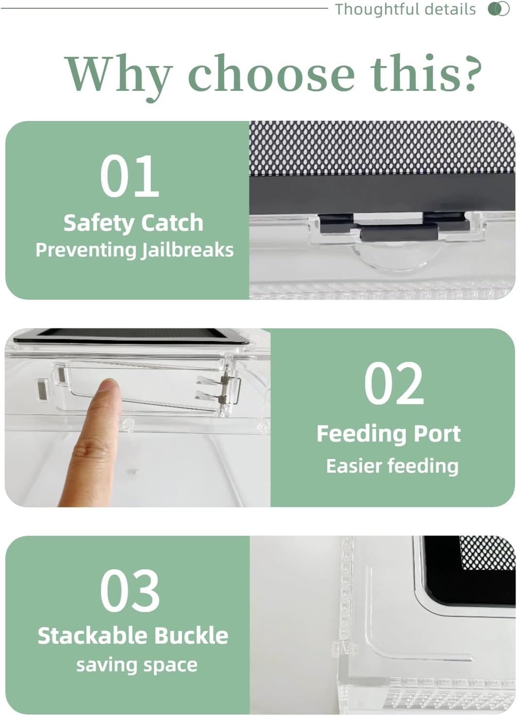 Reptile Terrarium 2025 Upgrade Leopard Gecko Tank Dual use of Water and Land, Stronger, More Durable, More Convenient, Suitable for Gecko, Hermit Crab, Tree Frog, Tarantula,Spiders (Small)