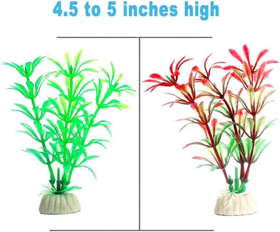 CousDUoBe 12 Pack Artificial Aquarium Plants, Fish Tank Decorations Home Décor(4.5 to 5 inches Tall)