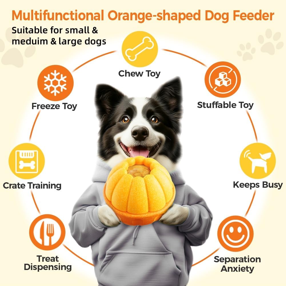 Dog Frozen Treat Toy to Keep Busy, Freezable Fillable Puzzle Treat Dispensing Toys, Dog Chew Toys for Aggressive Chewers, Interactive Enrichment Toys to Reduce Anxiety