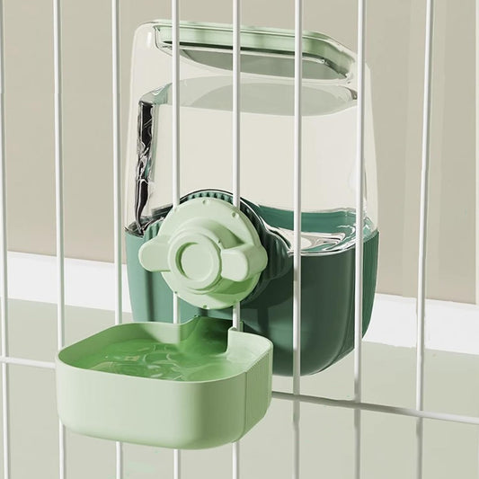 Pet Hanging Automatic Feeders Drinking Bowls,Gravity Rabbit Feeder and Water Set,Cage Cat Food Bowl Feeding Station for Puppy Kitten Chinchilla Hedgehog Guinea Pig Ferret (Green-Water)