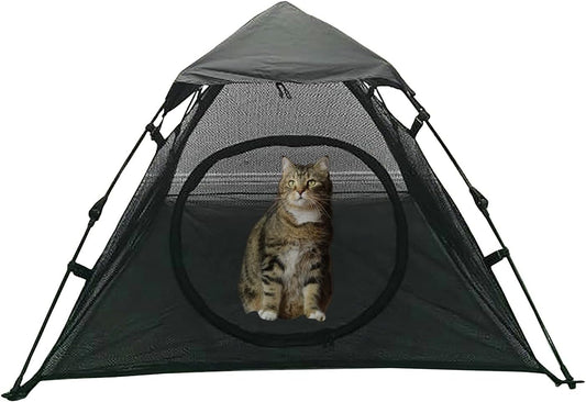 Portable Large Pop Up Pet Cat Tents Enclosures House for Outside Patio Indoor for Cat Puppy Rabbit Small Animals,Quick Opened,Independent or can be Connected to Tunnels