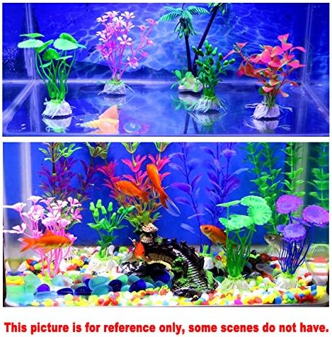 CousDUoBe Artificial Aquatic Plants 11 Pcs Small Aquarium Plants Artificial Fish Tank Decorations,Used for Household and Office Aquarium Simulation Plastic Hydroponic Plants