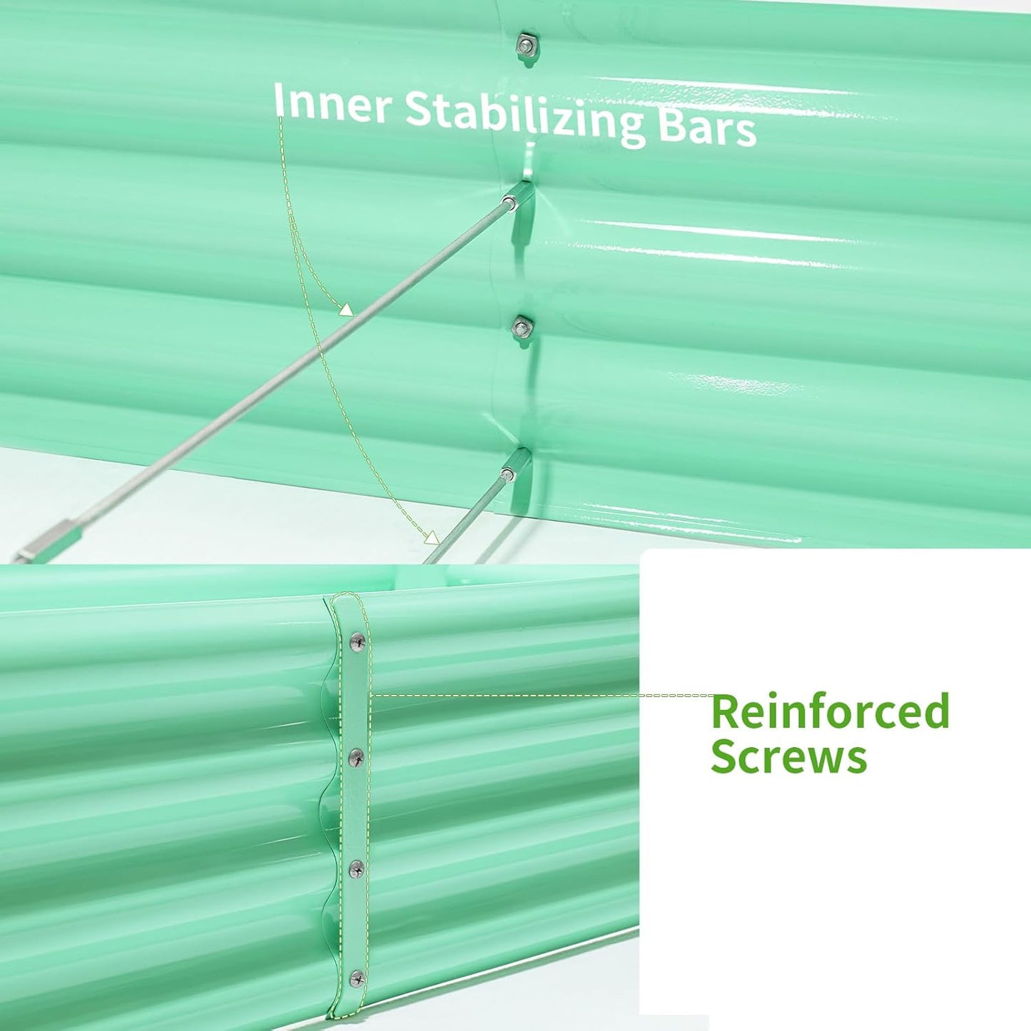 Land Guard 6×3×1ft Galvanized Metal Raised Garden Bed, Metal Planter Kit Box Outdoor for Deep-Rooted Vegetables, Flowers, Green and Herbs (Lime Green)…