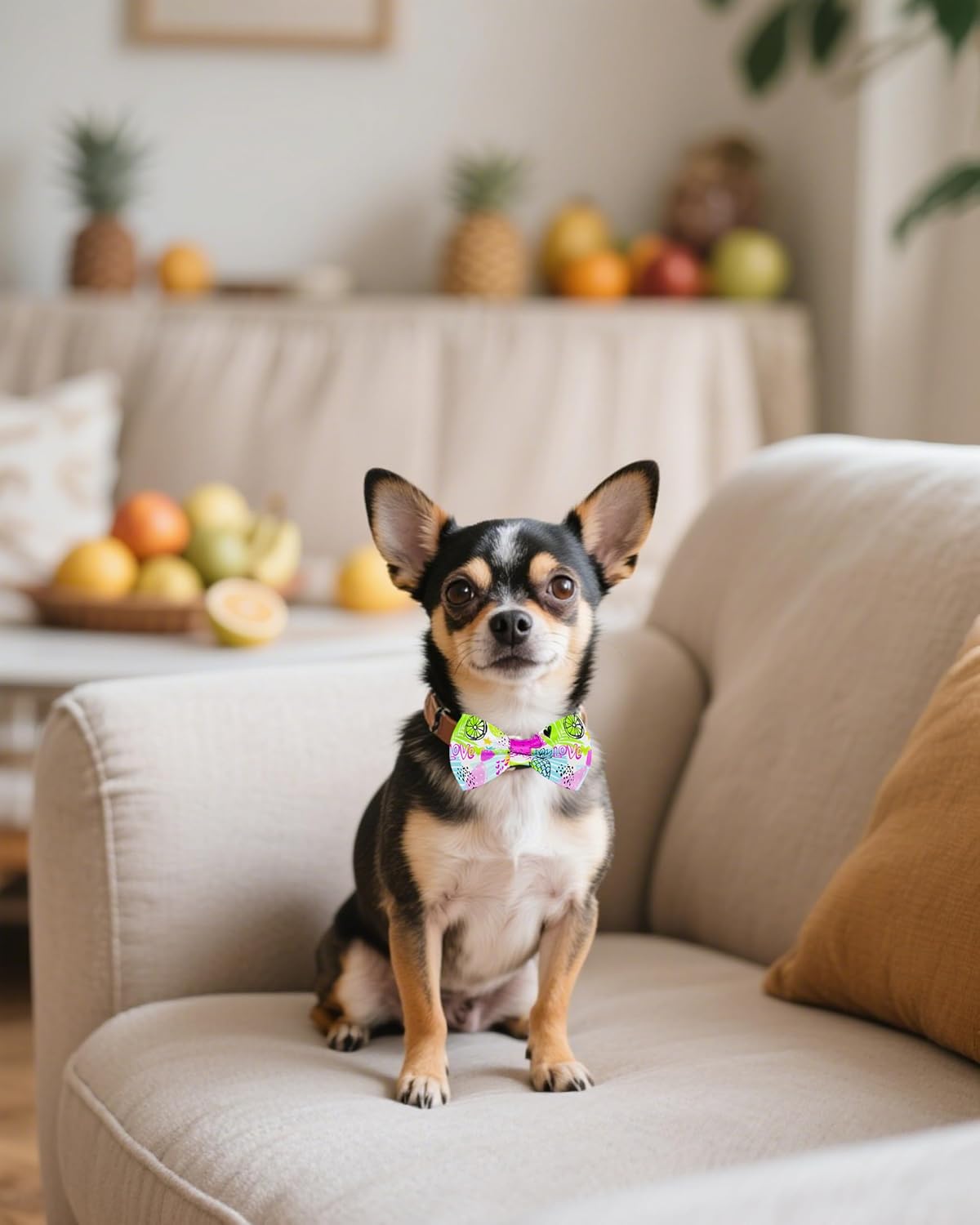 PET SHOW 10 Pack Fruit Small Dog Bow Ties Sliding Collar Attachments Puppy Cats Strawberry Bowties for Medium Dogs Avocado Bowknots Holiday Party Pet Grooming Accessories(Small)