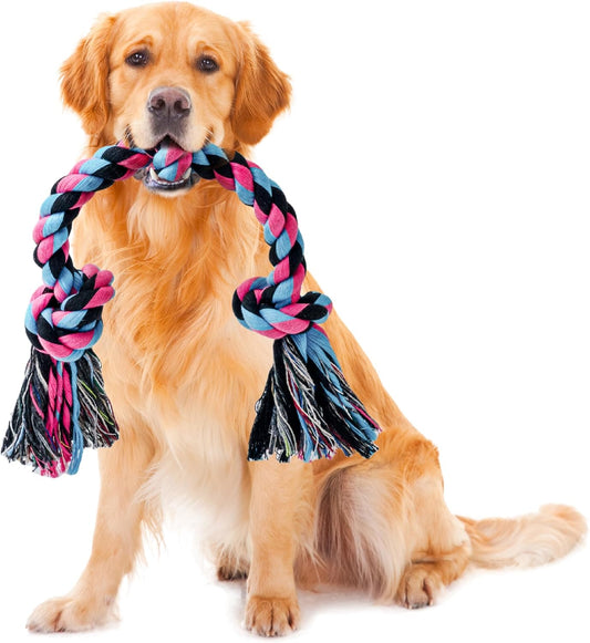 Dog Rope Toy for Large Dogs, Heavy Duty Chew Toys for Aggressive Chewers, Indestructible Durable Cotton Tug of War Rope Toys for Medium to Large Breed Teeth Cleaning